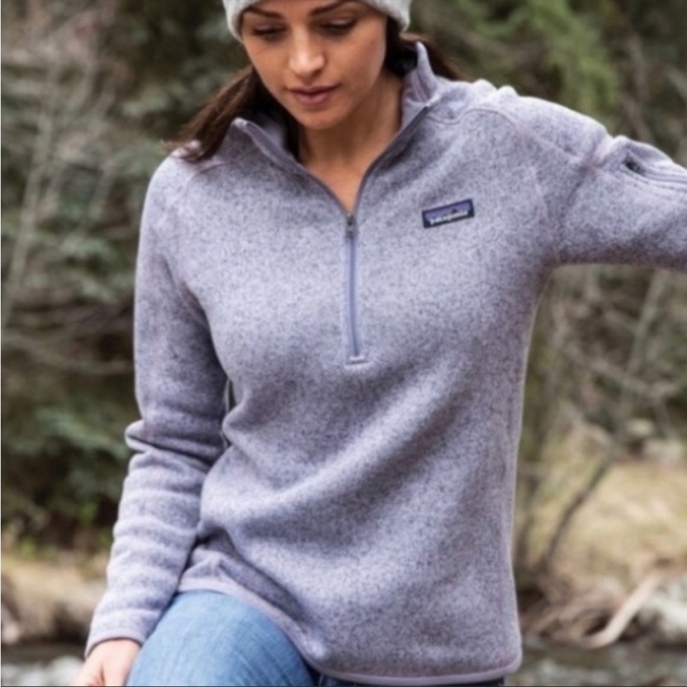 Patagonia better sweater quarter zip pull over sweater purple